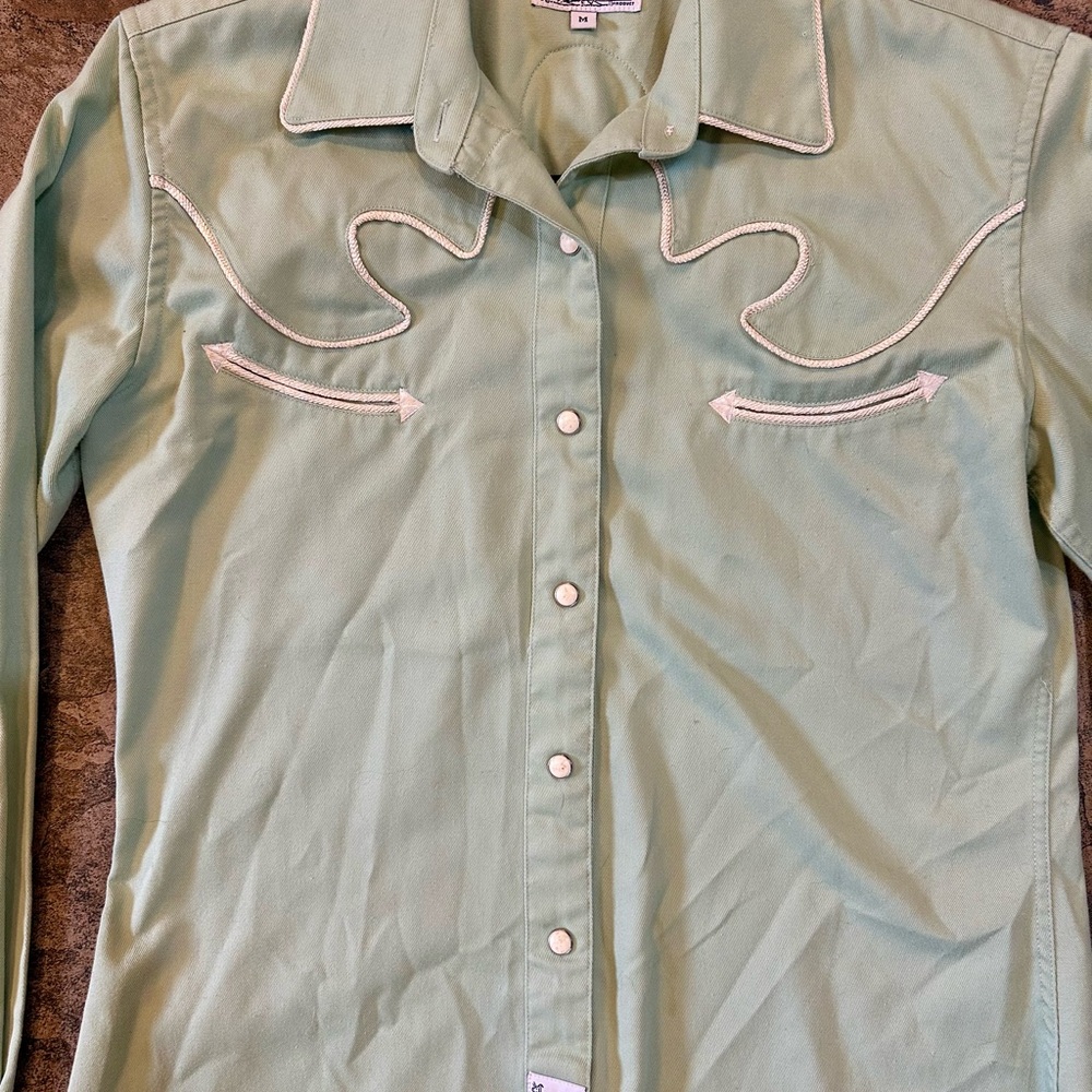 Western Pearl Snap Panhandle Slim Top Medium Women’s - Picture 4 of 7